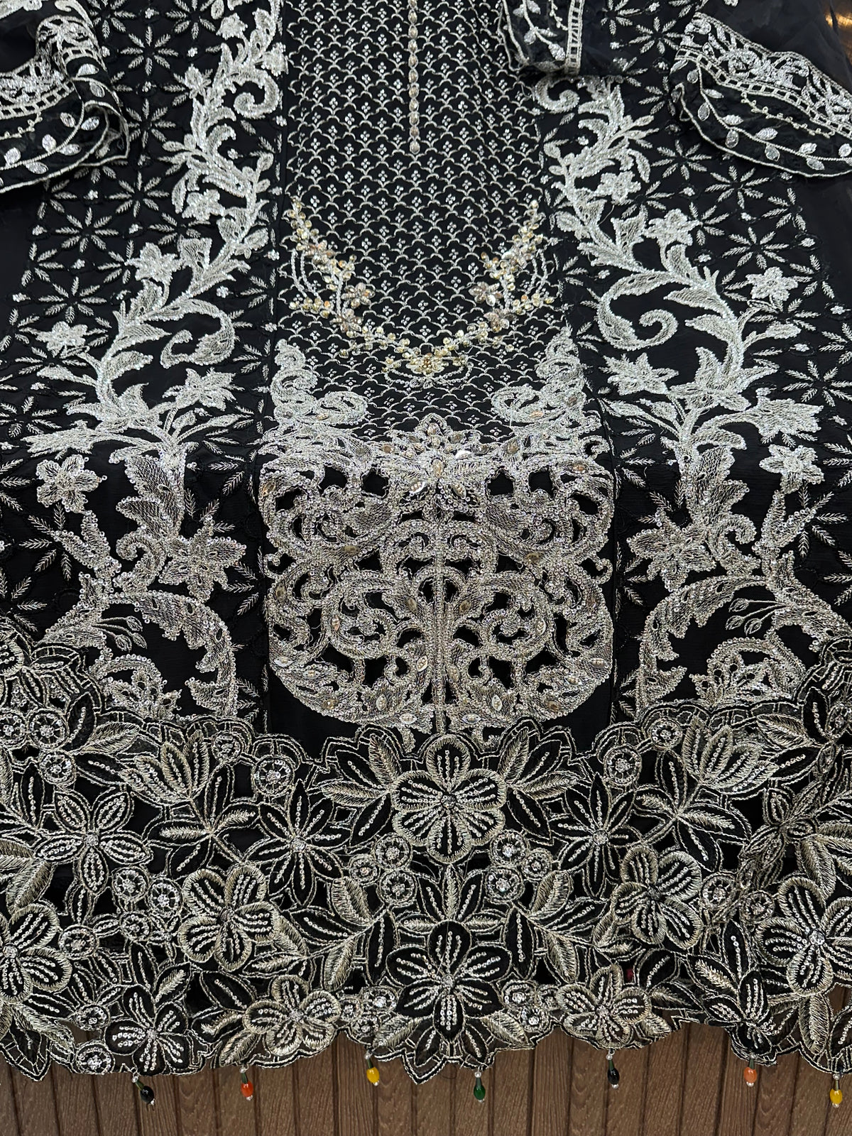 1467 Pakistani Unstitched Party Wear - Black