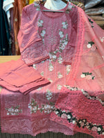 239 lawn cotton suit - peach