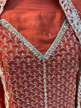 1467 Pakistani Unstitched Party Wear - Terracotta
