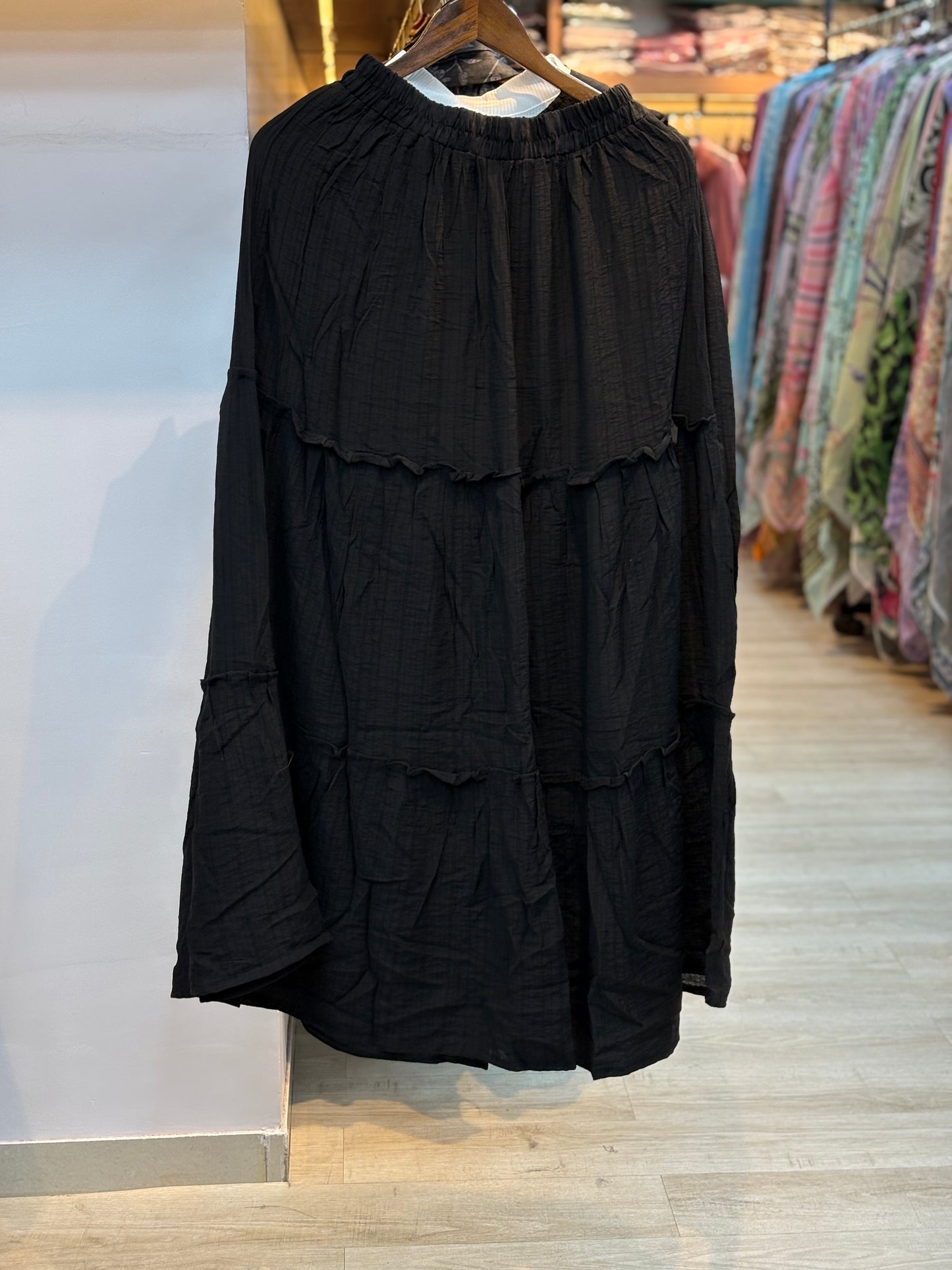 068 korean 3pc skirt cord set black