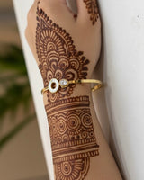 059 Crystal Circle Gold Cuff Bracelet