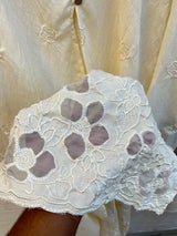 1465 Korean Floral Coordset - Milky White
