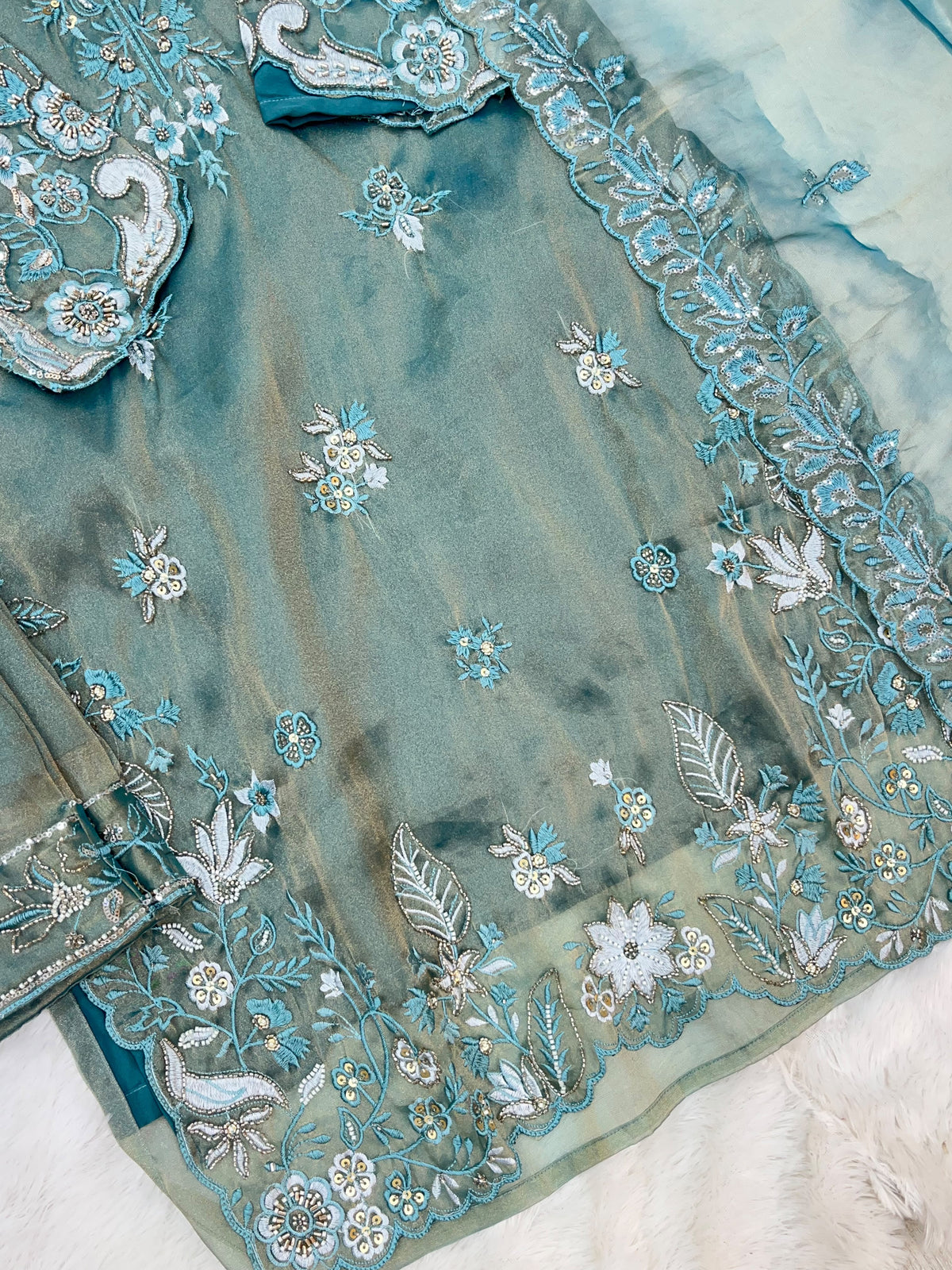 1477 Pakistani Party Wear - Ice Blue