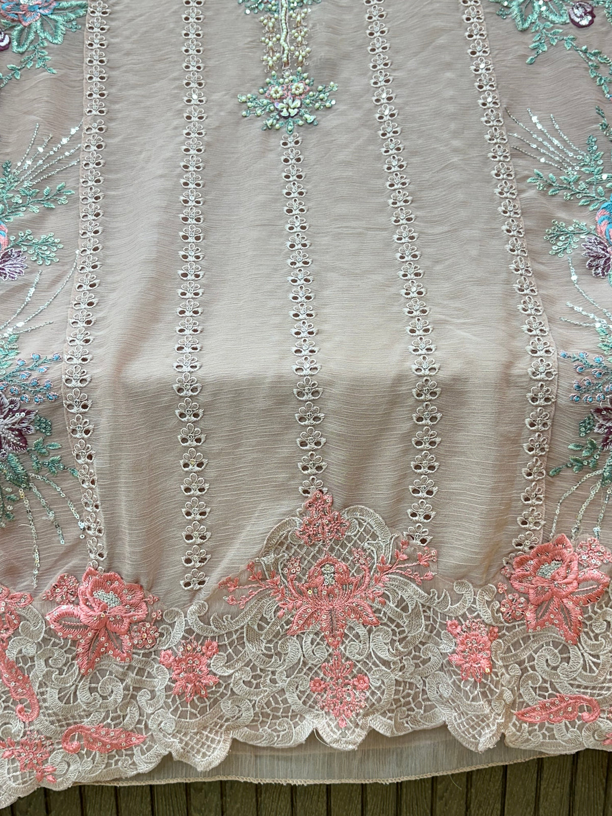 1483 Pakistani Unstitched Party Wear - Nude Peach