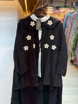 068 korean 3pc skirt cord set black