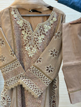 208 Cutwork Partywear suit - beige