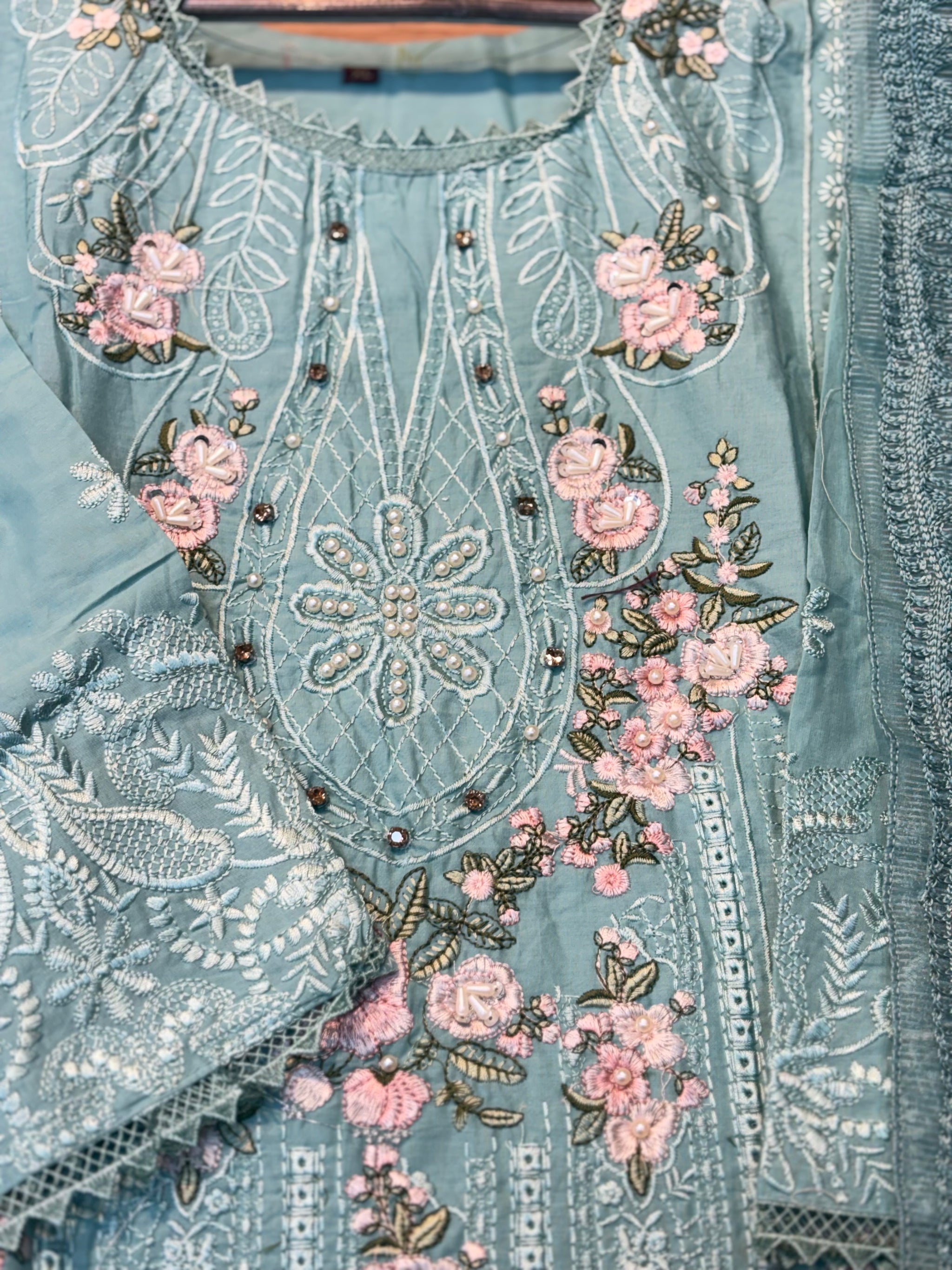 239 lawn cotton suit - turkish blue