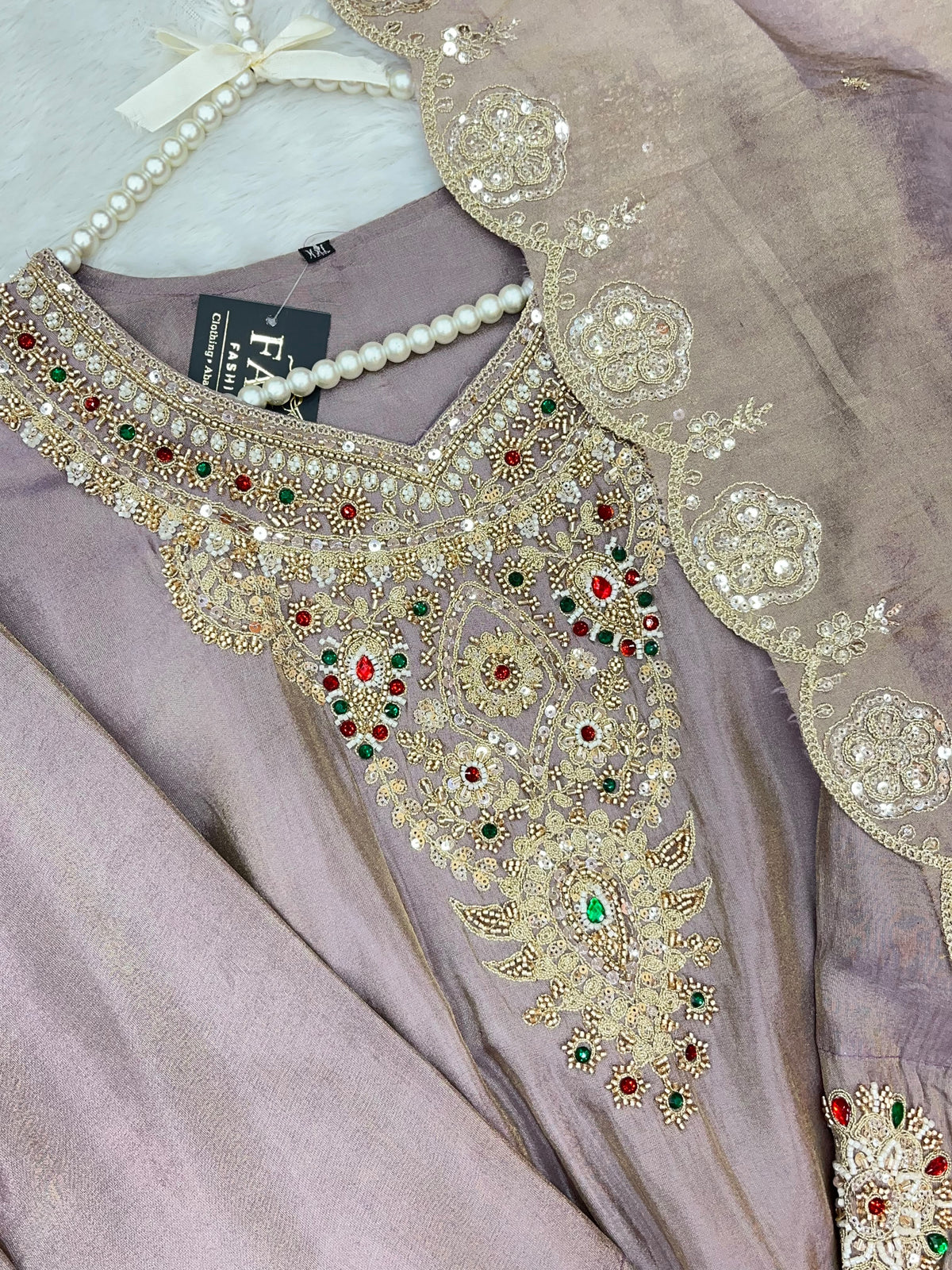 1476 Pakistani Party Wear - Taupe