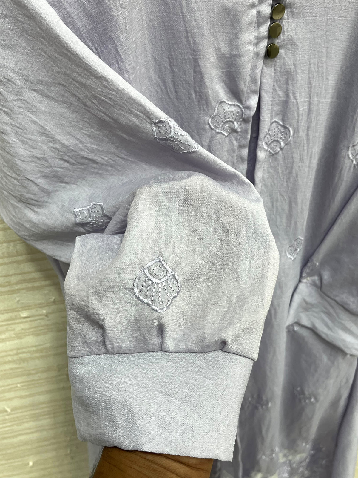 1465 Korean Foral Coordset - Lilac Grey