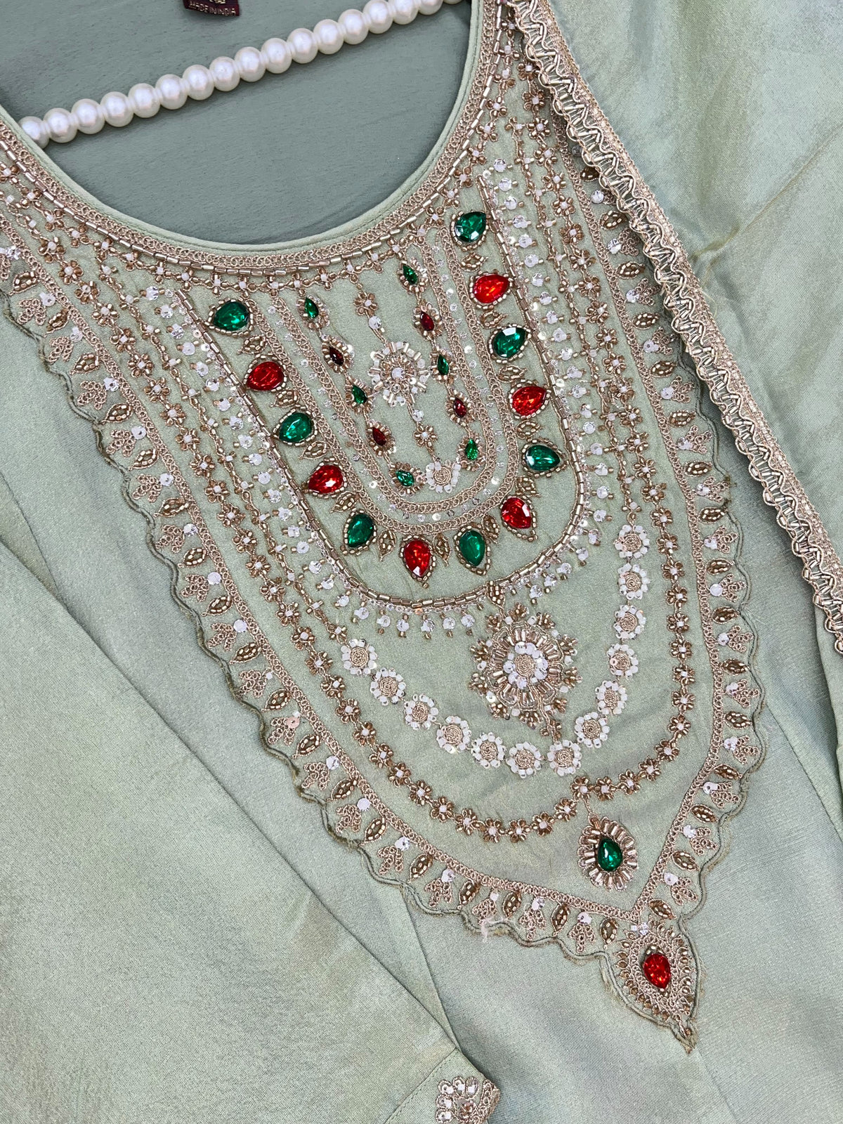 1463 Pakistani Party Wear - Pista Green