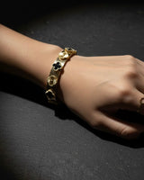 054 Floral Gold Cuff Bracelet