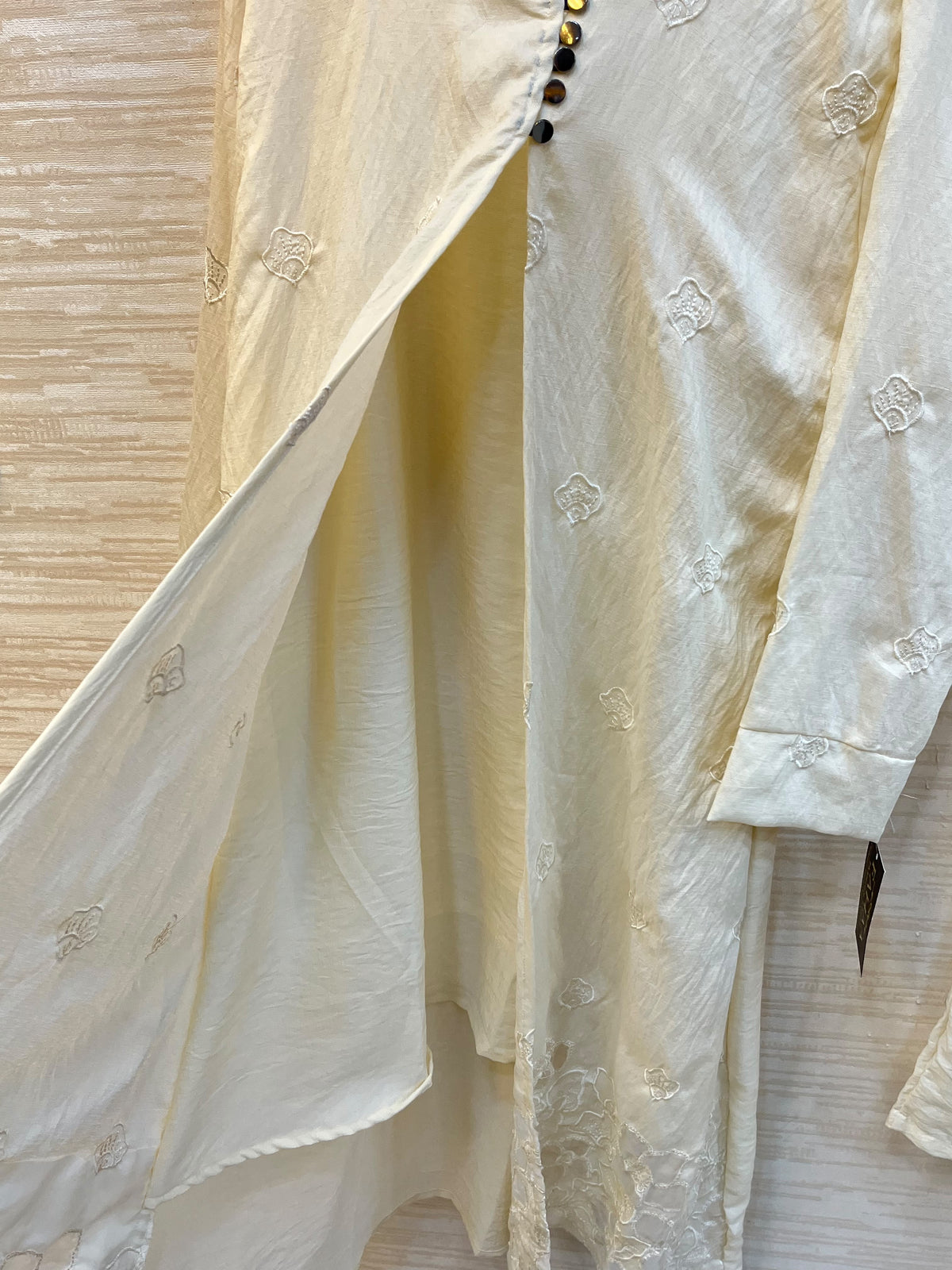 1465 Korean Floral Coordset - Milky White