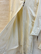 1465 Korean Floral Coordset - Milky White