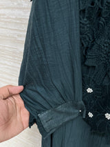 1495 Korean Crochet Coordset - Emerald Green