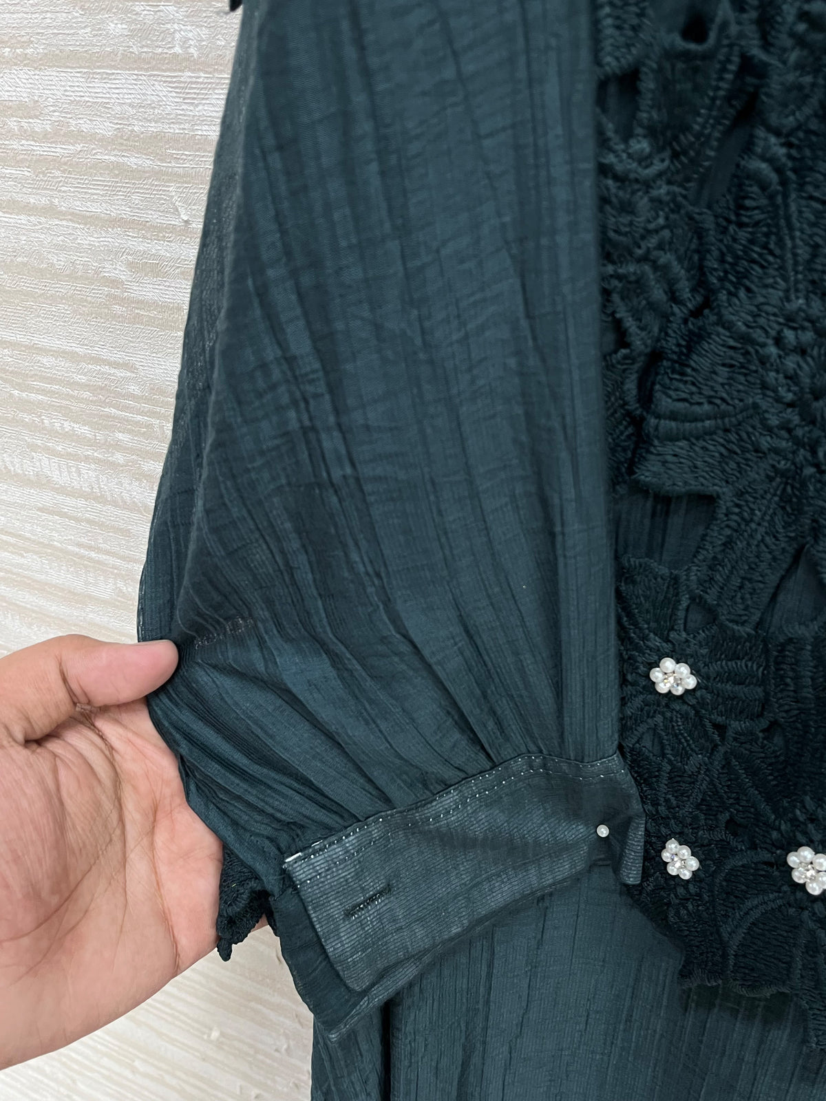 1495 Korean Crochet Coordset - Emerald Green
