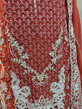 1467 Pakistani Unstitched Party Wear - Terracotta