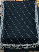 1467 Pakistani Unstitched Party Wear - Black