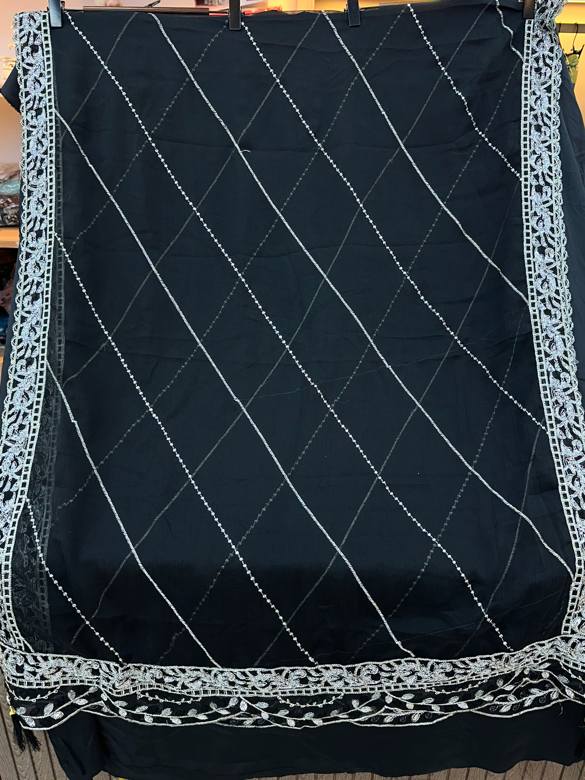 1467 Pakistani Unstitched Party Wear - Black