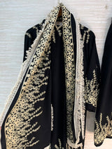 1098 Korean Embroidered Coord Set - Black