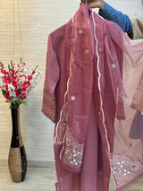 208 Cutwork Partywear suit - pink