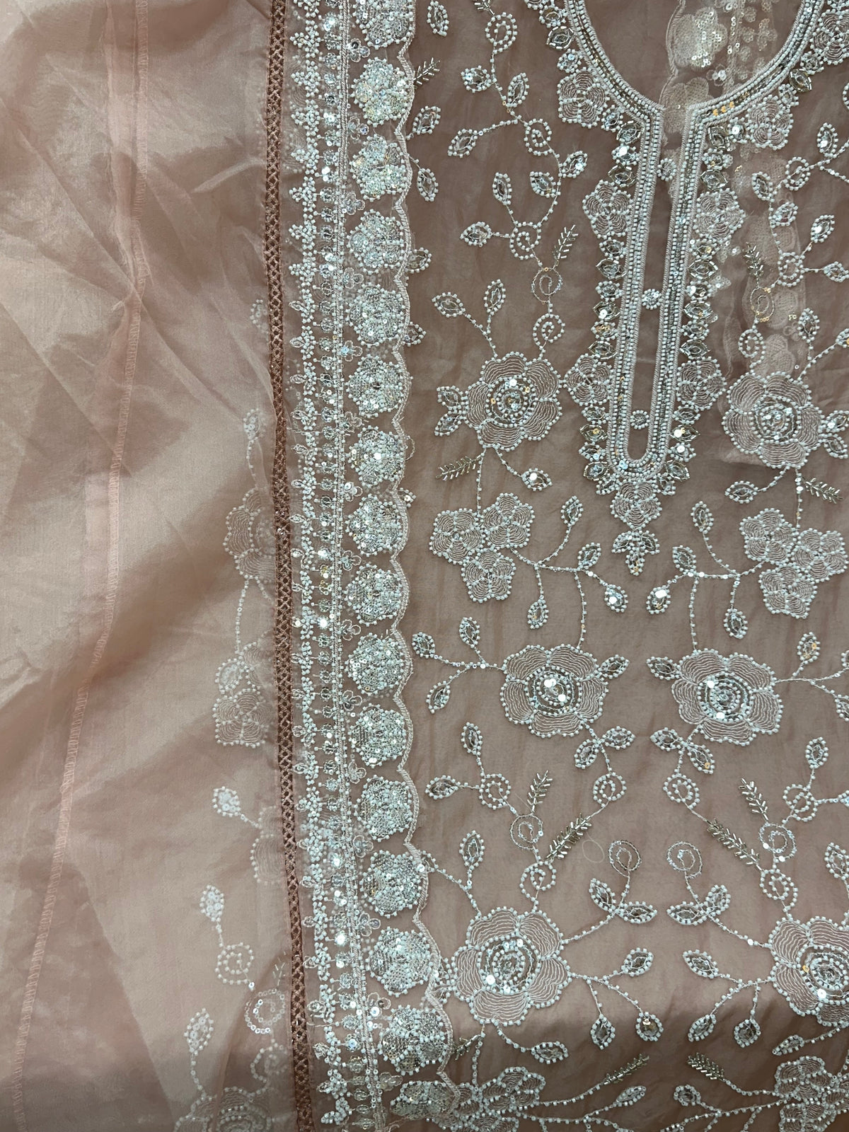 1469 Pakistani Unstitched Party Wear - Nude Peach