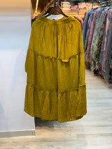 068 korean 3pc skirt cord set mustard