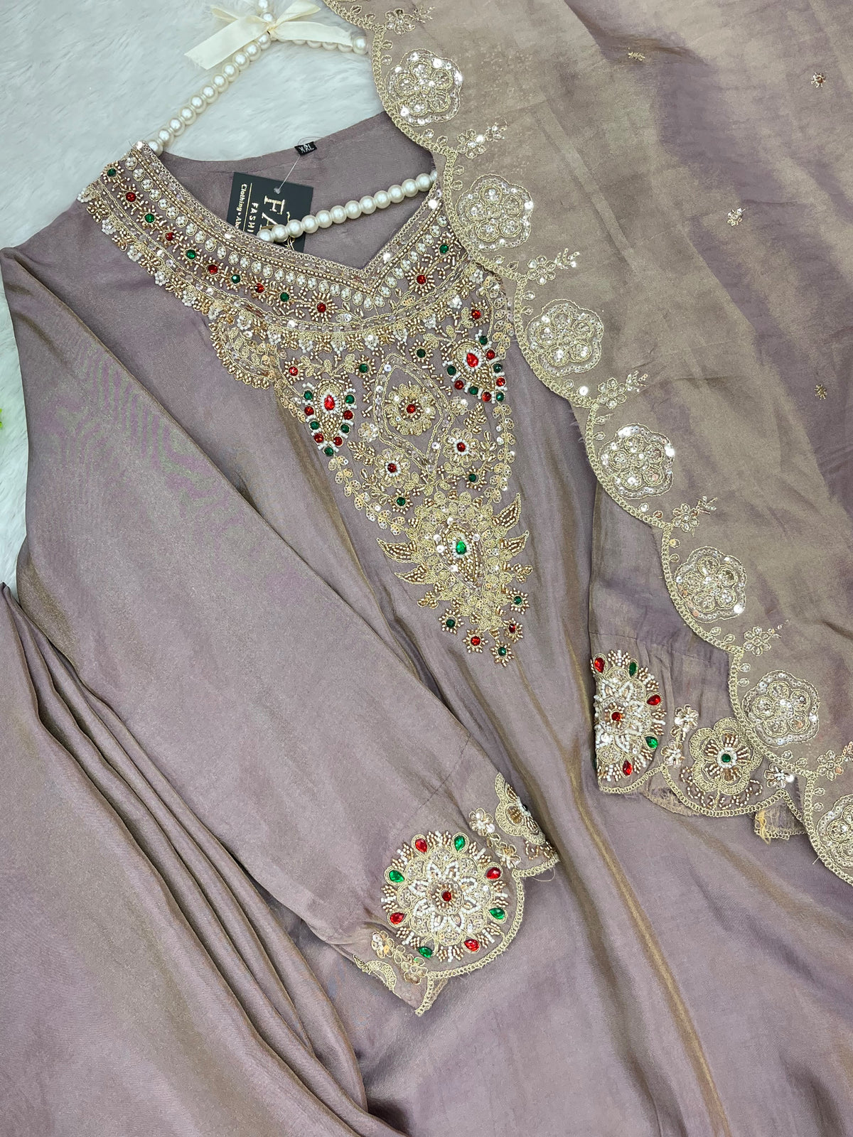 1476 Pakistani Party Wear - Taupe
