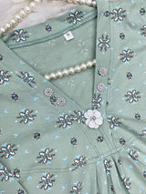 1454 Korean Printed Night Wear - Sage