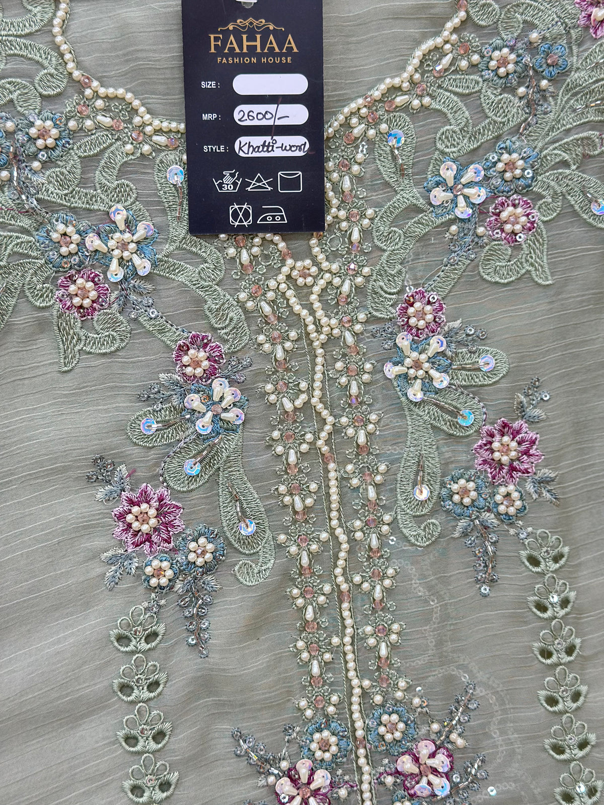 1483 Pakistani Unstitched Party Wear - Pista Green