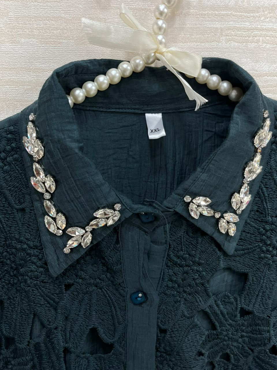 1495 Korean Crochet Coordset - Emerald Green