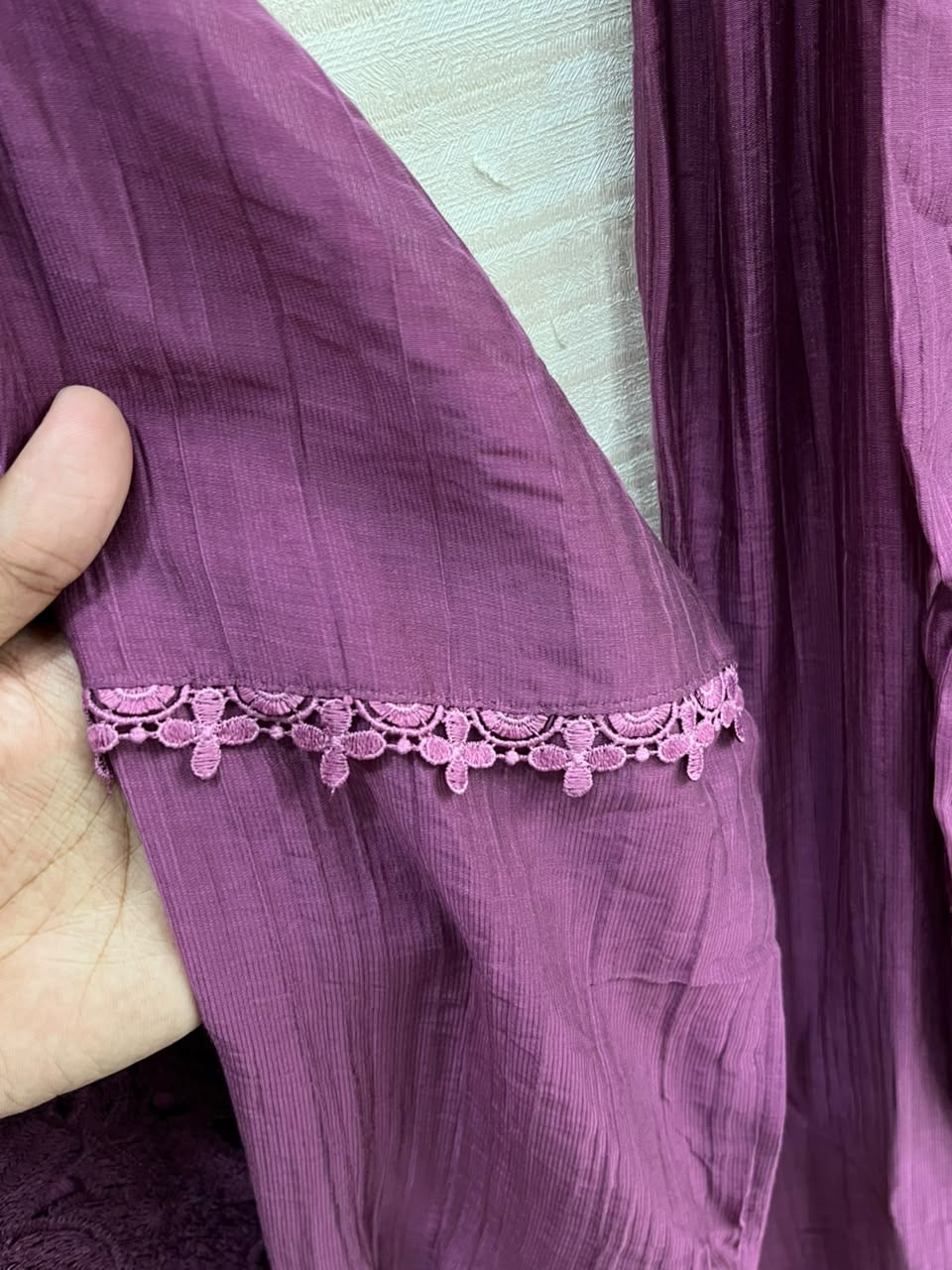 1495 Korean Crochet Coordset - Plum Purple