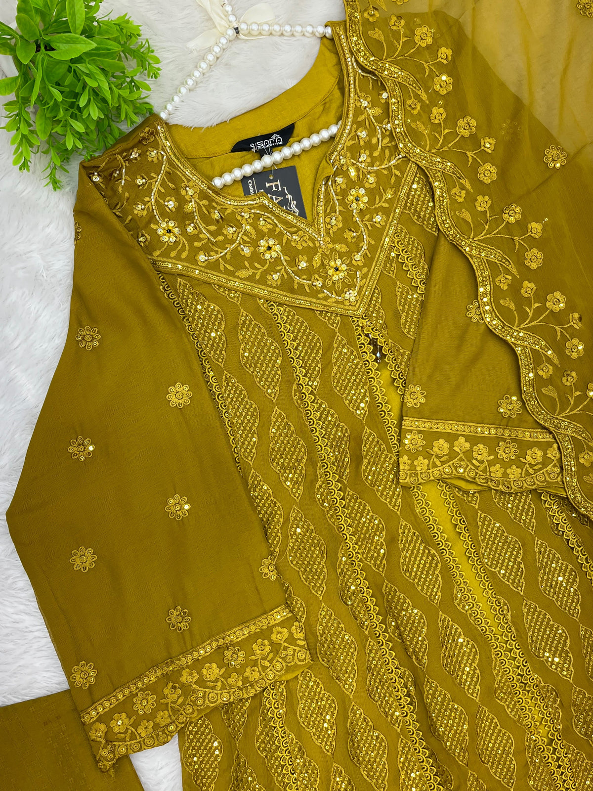 1464 Pakistani Party Wear - Mustard Yellow