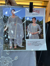 1469 Pakistani Unstitched Party Wear - Ice Grey