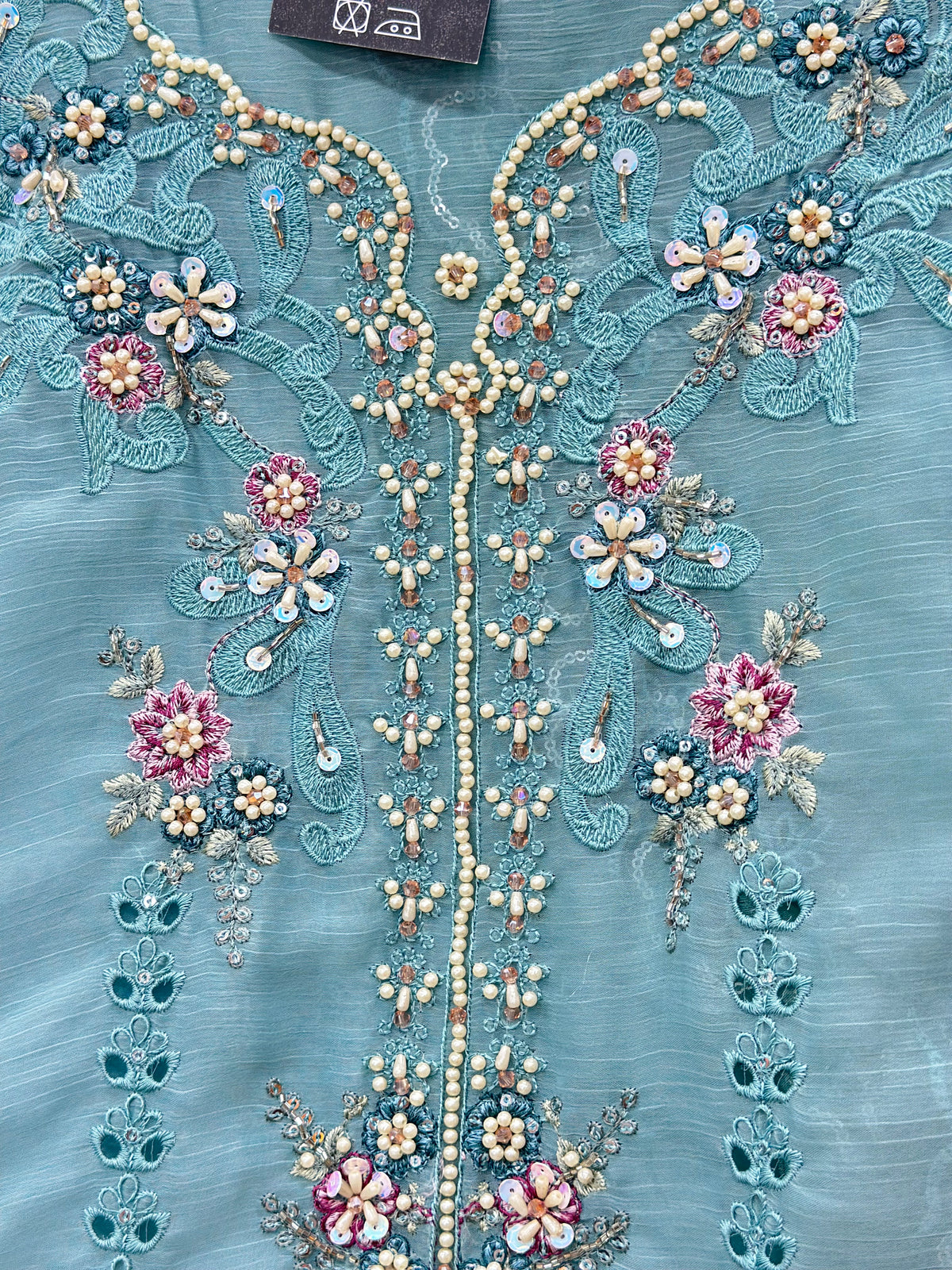 1483 Pakistani Unstitched Party Wear - Sky Blue