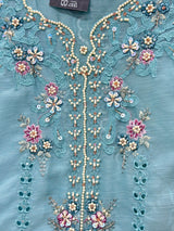 1483 Pakistani Unstitched Party Wear - Sky Blue
