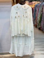 068 korean 3pc skirt cord set white