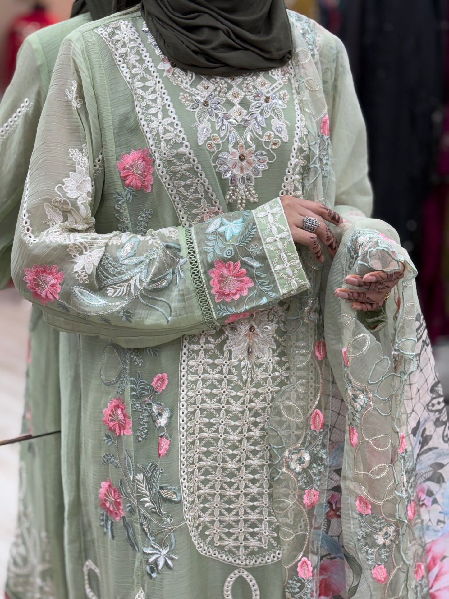 268  party wear - Pista Green