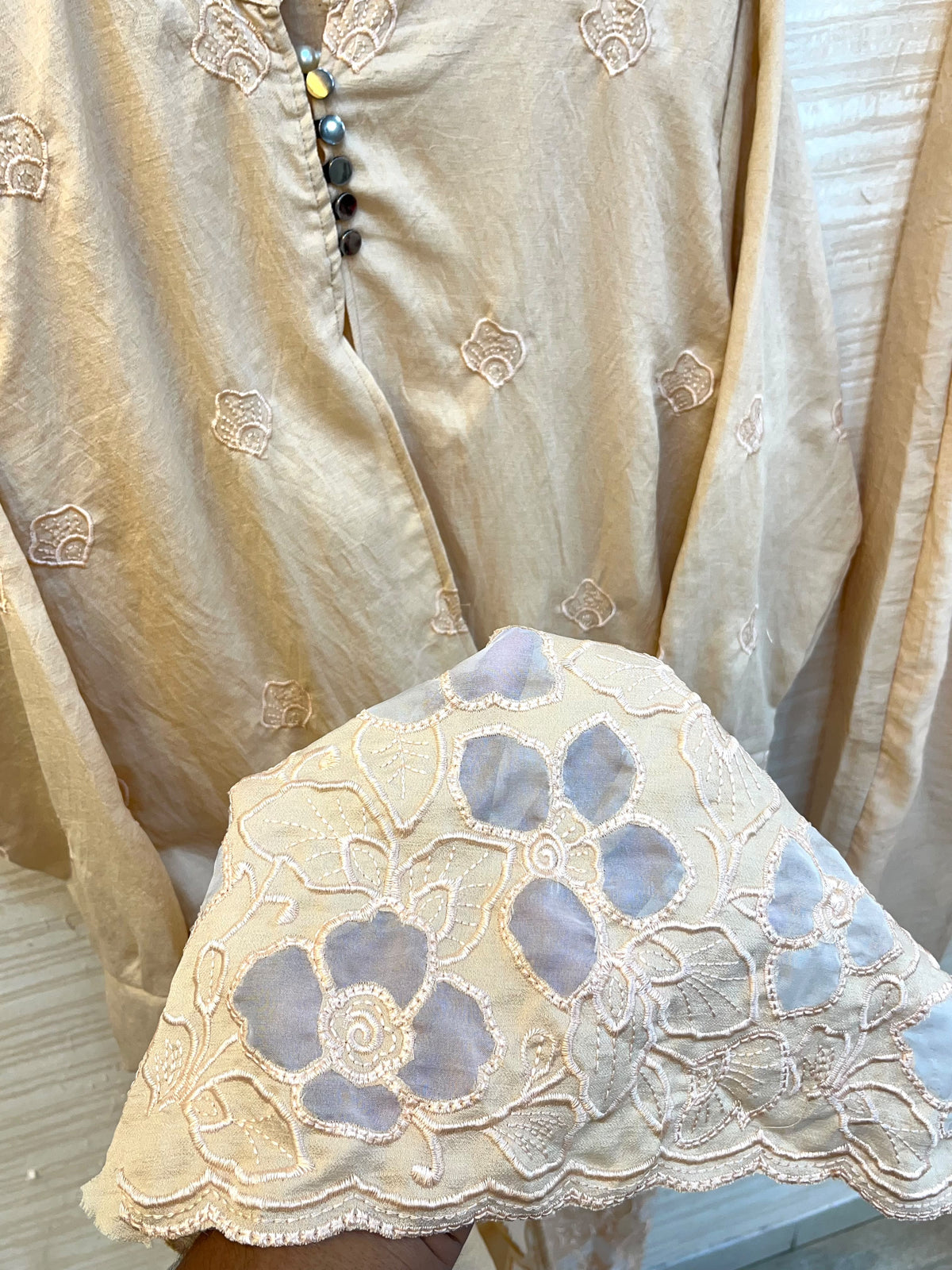1465 Korean Floral Coordset - Beige