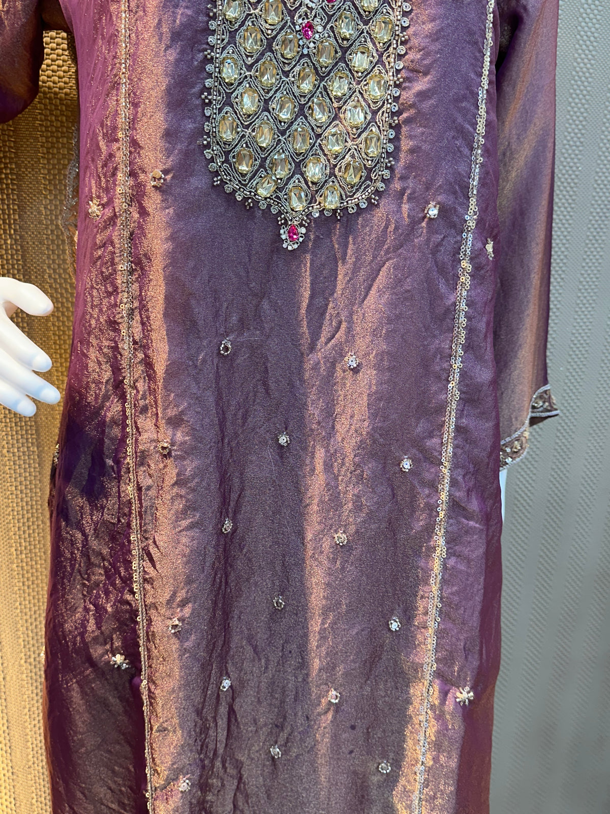 1478 Pakistani Party Wear - Mauve Brown