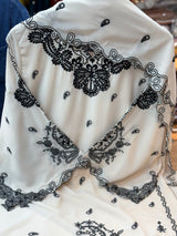 214 Elegant Ivory Georgette Kurta Palazzo Set