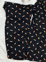 1454 Korean Printed Night Wear - Black (Carrot)