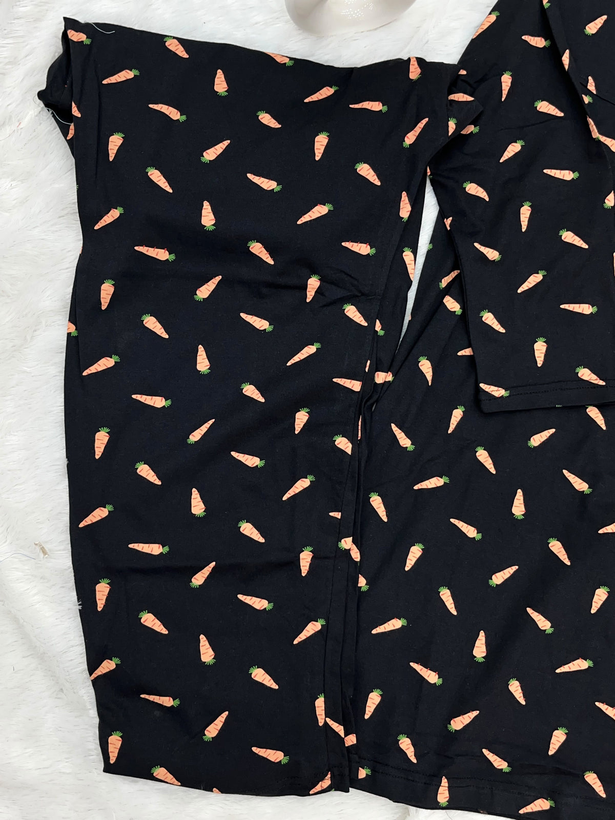 1454 Korean Printed Night Wear - Black (Carrot)