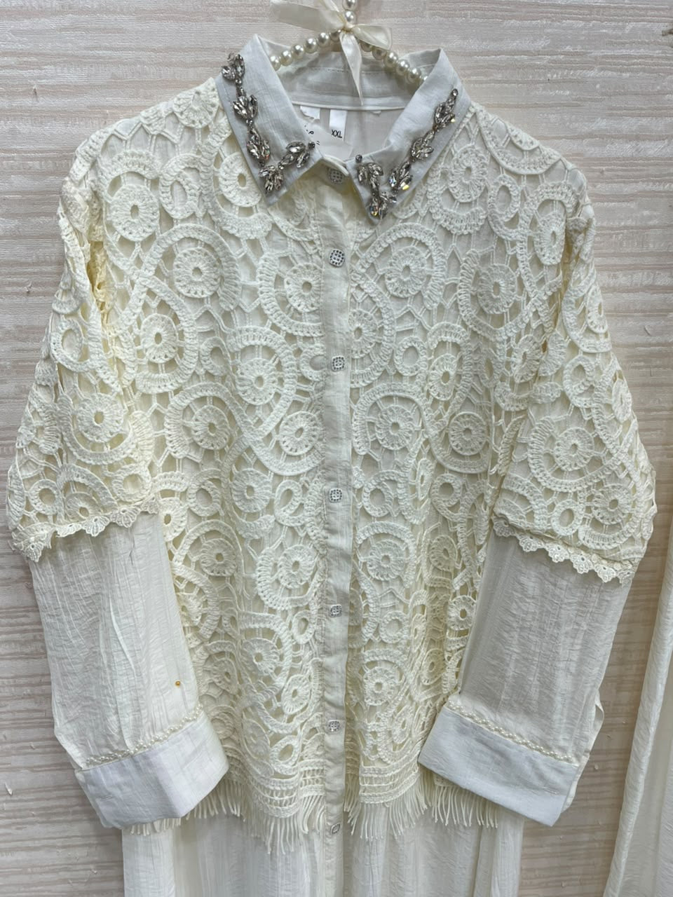 1496 Korean Crochet Coordset - Ivory
