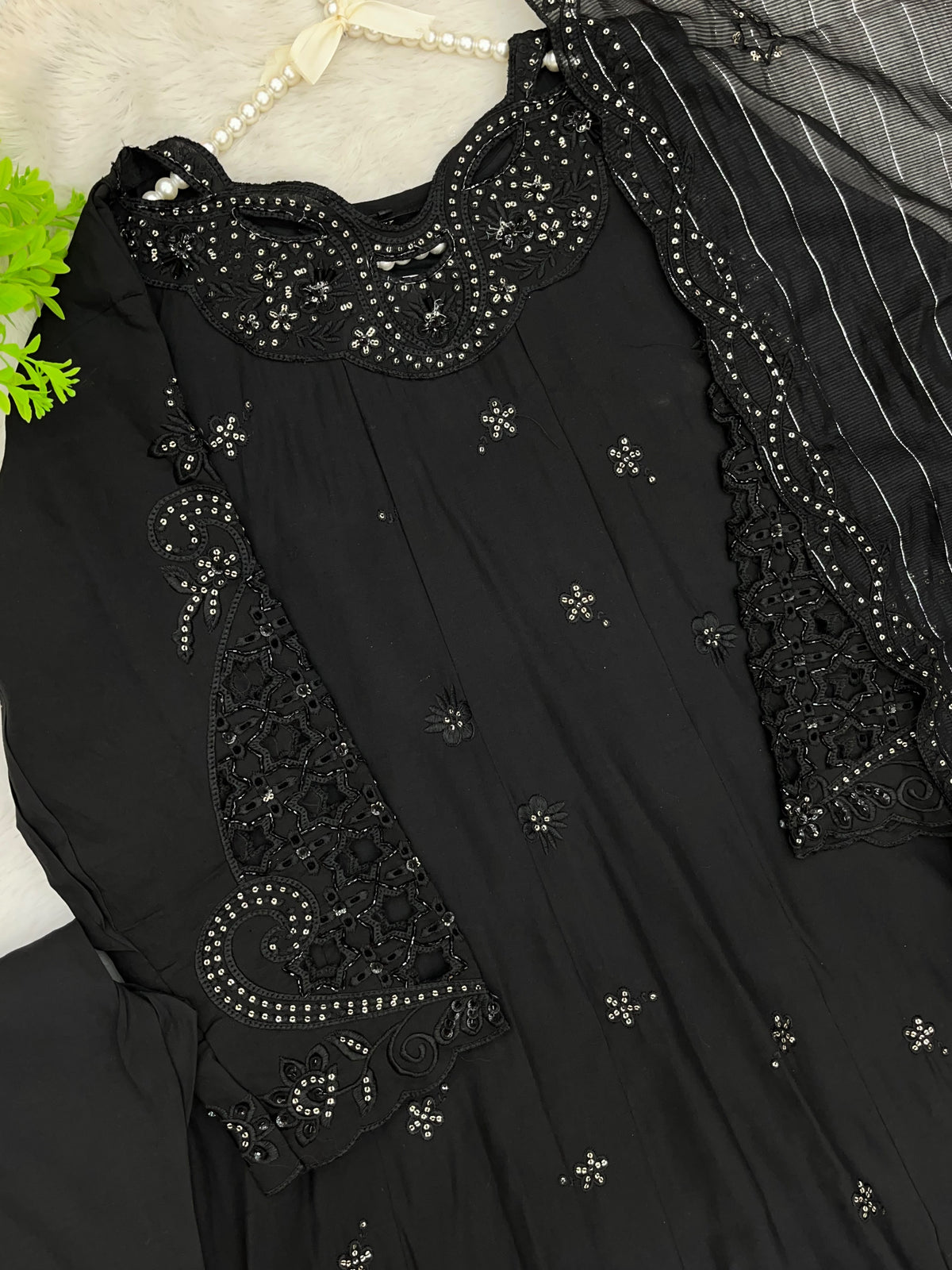 1475 Pakistani Party Wear -  Black