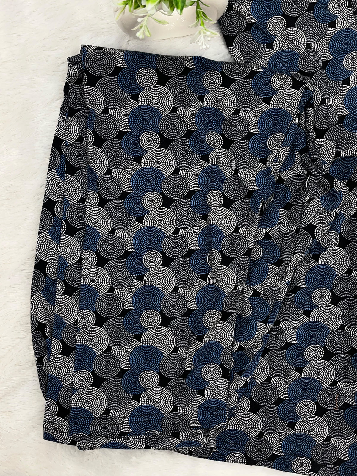 1454 Korean Printed Night Wear - Navy Blue