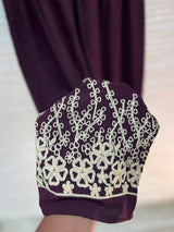 1098 Korean Embroidered Coord Set - Burgundy