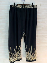 1098 Korean Embroidered Coord Set - Black