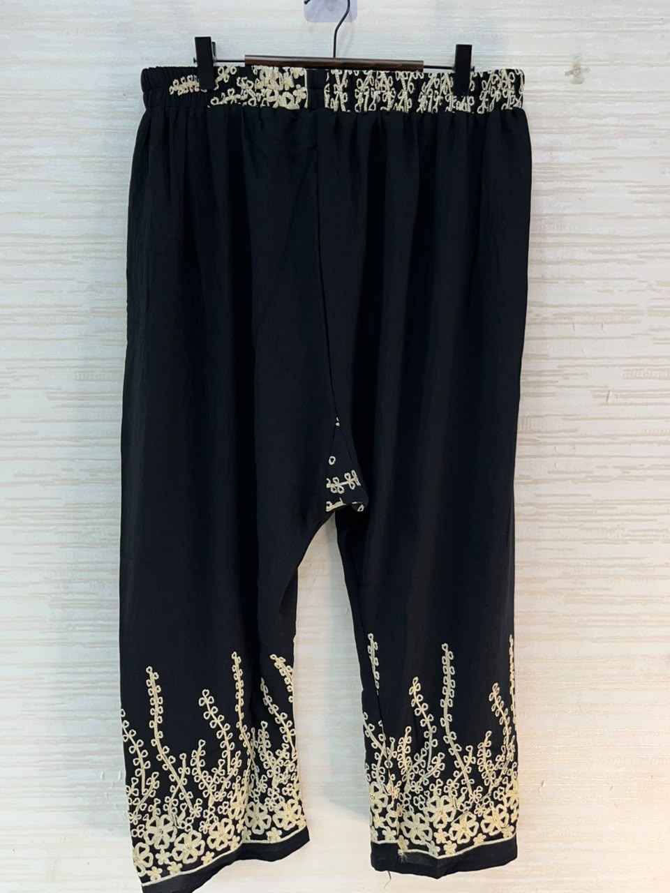 1098 Korean Embroidered Coord Set - Black