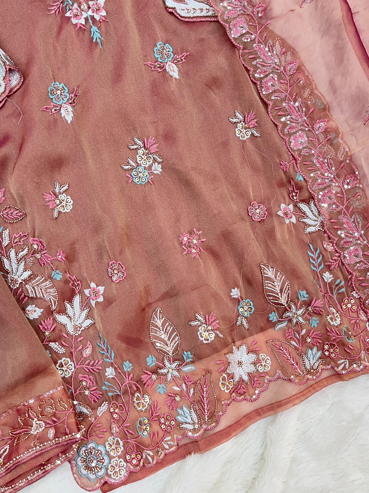 1477 Pakistani Party Wear - Copper Brown