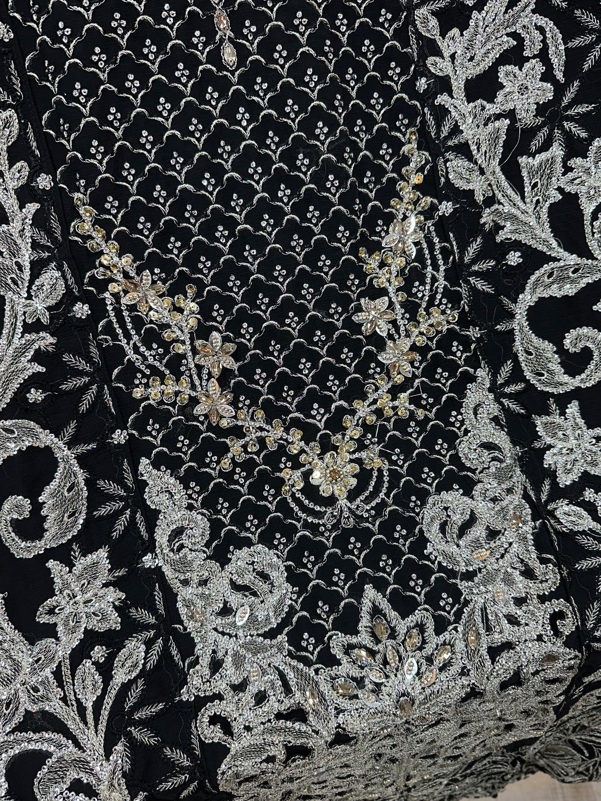 1467 Pakistani Unstitched Party Wear - Black